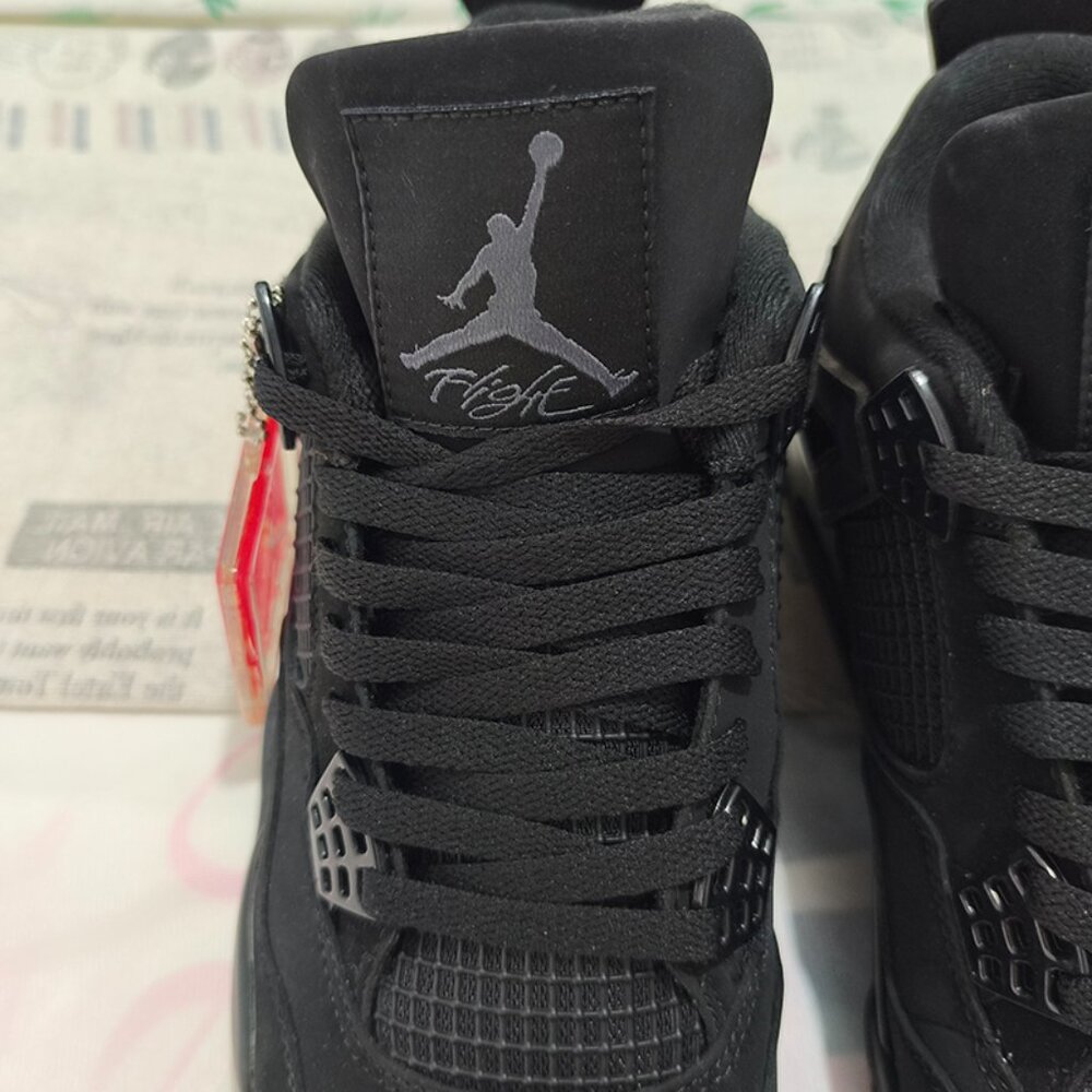 Jordan 4 All Black Basketball Shoes - Picture 4 of 10